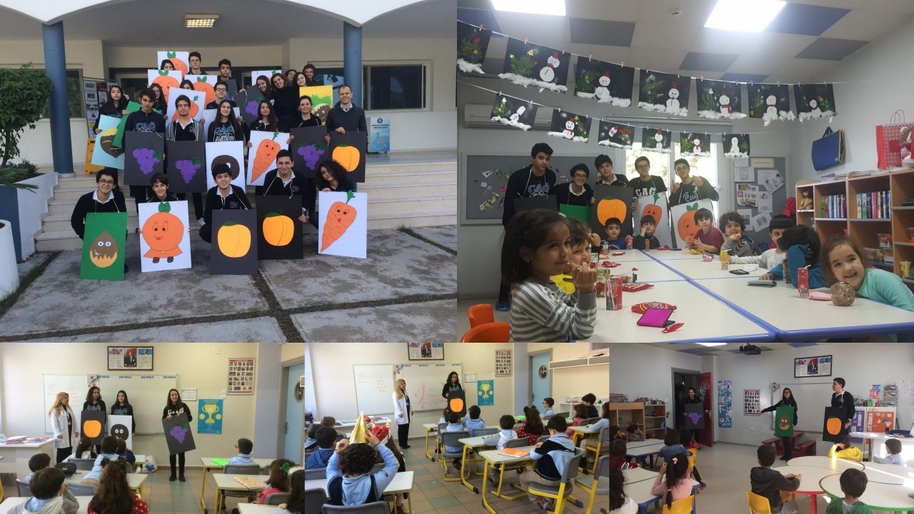 ÇAĞ KOLEJİ 10A SINIFI ÖĞRENCİLERİ BESLENME DOSTU OKUL PROJESİ KAPSAMINDA MİNİK KARDEŞLERİNE ÖRNEK OLDULAR